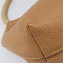 Miu Miu Tote Bag Leather Brown Beige Auth 202080V-16