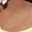 Miu Miu Tote Bag Leather Brown Beige Auth 202080V-10