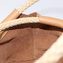 Miu Miu Tote Bag Leather Brown Beige Auth 202080V-18