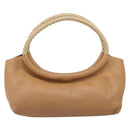 Miu Miu Tote Bag Leather Brown Beige Auth 202080V-13