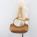 Miu Miu Tote Bag Leather Brown Beige Auth 202080V-20
