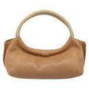 Miu Miu Tote Bag Leather Brown Beige Auth 202080V-2