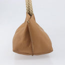 Miu Miu Tote Bag Leather Brown Beige Auth 202080V-4