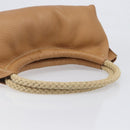 Miu Miu Tote Bag Leather Brown Beige Auth 202080V-7