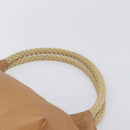 Miu Miu Tote Bag Leather Brown Beige Auth 202080V-8