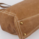 Miu Miu Vitellolux Tote Bag Leather Brown Gold Tone Auth 202081V-13