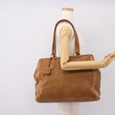 Miu Miu Vitellolux Tote Bag Leather Brown Gold Tone Auth 202081V-23