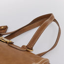 Miu Miu Vitellolux Tote Bag Leather Brown Gold Tone Auth 202081V-8