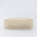PRADA Accessory Pouch Nylon Beige Silver Auth 202088-5