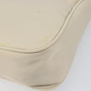 PRADA Accessory Pouch Nylon Beige Silver Auth 202088-14