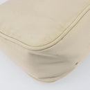 PRADA Accessory Pouch Nylon Beige Silver Auth 202088-15