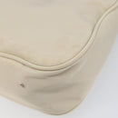 PRADA Accessory Pouch Nylon Beige Silver Auth 202088-16
