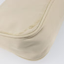 PRADA Accessory Pouch Nylon Beige Silver Auth 202088-17