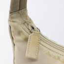 PRADA Accessory Pouch Nylon Beige Silver Auth 202088-19