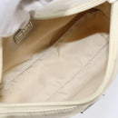 PRADA Accessory Pouch Nylon Beige Silver Auth 202088-11
