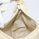 PRADA Accessory Pouch Nylon Beige Silver Auth 202088-21