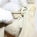 PRADA Accessory Pouch Nylon Beige Silver Auth 202088-12