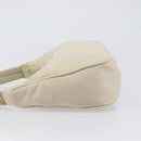 PRADA Accessory Pouch Nylon Beige Silver Auth 202088-4