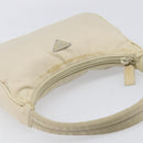 PRADA Accessory Pouch Nylon Beige Silver Auth 202088-7