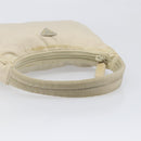 PRADA Accessory Pouch Nylon Beige Silver Auth 202088-9