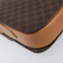 CELINE Macadam Horse Carriage Shoulder Bag PVC Brown Gold Tone Auth 202089A-13