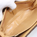 CELINE Macadam Horse Carriage Shoulder Bag PVC Brown Gold Tone Auth 202089A-17