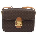 CELINE Macadam Horse Carriage Shoulder Bag PVC Brown Gold Tone Auth 202089A-2