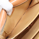 CELINE Macadam Horse Carriage Shoulder Bag PVC Brown Gold Tone Auth 202089A-20