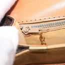 CELINE Macadam Horse Carriage Shoulder Bag PVC Brown Gold Tone Auth 202089A-21
