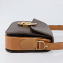 CELINE Macadam Horse Carriage Shoulder Bag PVC Brown Gold Tone Auth 202089A-4