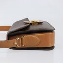 CELINE Macadam Horse Carriage Shoulder Bag PVC Brown Gold Tone Auth 202089A-5
