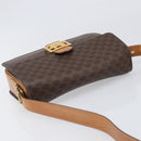 CELINE Macadam Horse Carriage Shoulder Bag PVC Brown Gold Tone Auth 202089A-6
