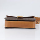 CELINE Macadam Horse Carriage Shoulder Bag PVC Brown Gold Tone Auth 202089A-9