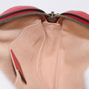 GUCCI GG Marmont Waist Bag Leather Red Gold Tone 476434 Auth 202090V-20