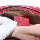 GUCCI GG Marmont Waist Bag Leather Red Gold Tone 476434 Auth 202090V-11