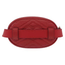 GUCCI GG Marmont Waist Bag Leather Red Gold Tone 476434 Auth 202090V-2