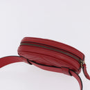 GUCCI GG Marmont Waist Bag Leather Red Gold Tone 476434 Auth 202090V-6