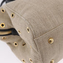 FENDI Chameleon Hand Bag Canvas 2way Beige Gold Tone 8BL114 Auth 202092-11