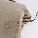 FENDI Chameleon Hand Bag Canvas 2way Beige Gold Tone 8BL114 Auth 202092-12