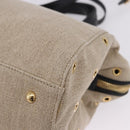 FENDI Chameleon Hand Bag Canvas 2way Beige Gold Tone 8BL114 Auth 202092-14