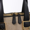 FENDI Chameleon Hand Bag Canvas 2way Beige Gold Tone 8BL114 Auth 202092-15