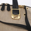 FENDI Chameleon Hand Bag Canvas 2way Beige Gold Tone 8BL114 Auth 202092-16