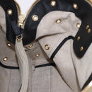 FENDI Chameleon Hand Bag Canvas 2way Beige Gold Tone 8BL114 Auth 202092-19