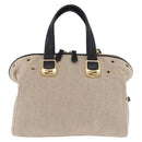 FENDI Chameleon Hand Bag Canvas 2way Beige Gold Tone 8BL114 Auth 202092-2