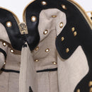 FENDI Chameleon Hand Bag Canvas 2way Beige Gold Tone 8BL114 Auth 202092-22