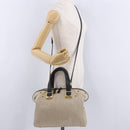 FENDI Chameleon Hand Bag Canvas 2way Beige Gold Tone 8BL114 Auth 202092-27