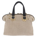 FENDI Chameleon Hand Bag Canvas 2way Beige Gold Tone 8BL114 Auth 202092-3