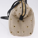 FENDI Chameleon Hand Bag Canvas 2way Beige Gold Tone 8BL114 Auth 202092-4