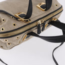 FENDI Chameleon Hand Bag Canvas 2way Beige Gold Tone 8BL114 Auth 202092-6