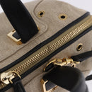 FENDI Chameleon Hand Bag Canvas 2way Beige Gold Tone 8BL114 Auth 202092-7